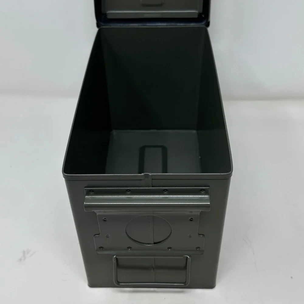 Military Style Steel Ammo Can 50 Caliber Olive Drab Green Storage Box Utility